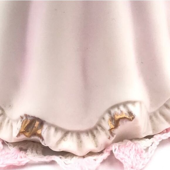 Vintage Porcelain Bisque Angel Night Light Lamp Pink 7 in - Picture 11 of 15